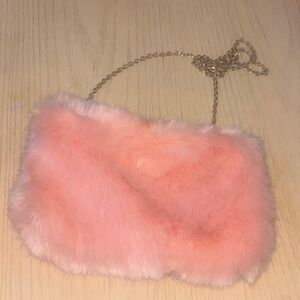 Pink Faux Fur Women Bag